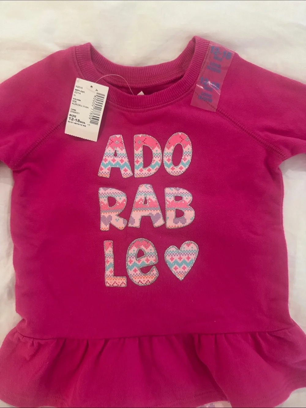 The Children's Place Hot Pink 'ADORABLE' Pajama Set with Patterned Leggings
